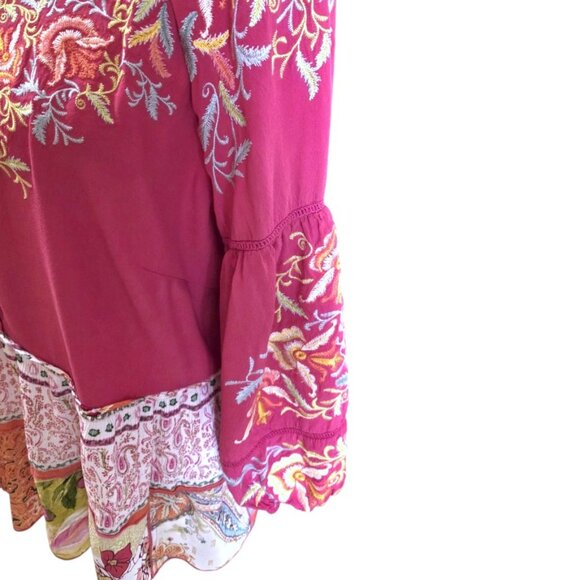 John Mark Pink Boxy Embellished Blouse - Picture 4 of 8